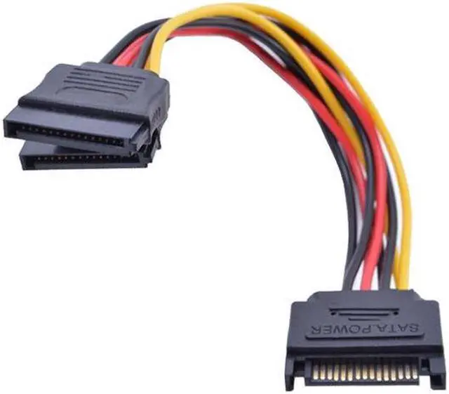 Alt view image 4 of 4 - SATA Power Y Splitter Cable, 15 Pin SATA Power Splitter Cable Adapter SATA 15 Pin Male to Dual Female Power Y- Cable, 7 Inch 25 Packs