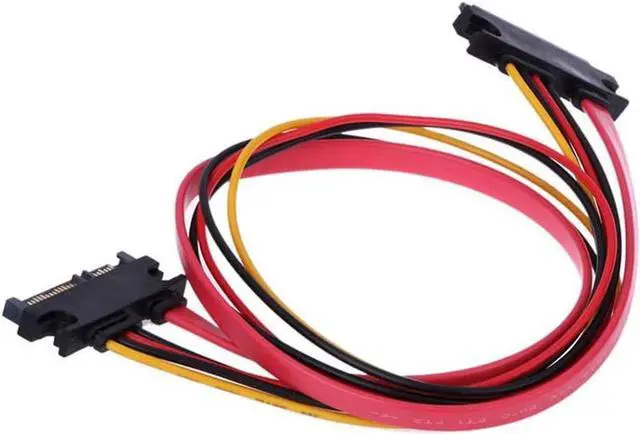 Alt view image 4 of 4 - SATA 22Pin Power & Data Combo Extension Cable,SATA 7+15 Male to Female Cable-1 Foot