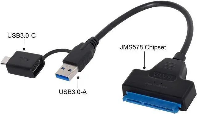 Alt view image 3 of 7 - SATA to USB 3.0 Cable 2 in1 Sata to USB Adapter for 2.5" HDD & SSD Hard Drive Reader-External Hard Drive Converter Data Transfer Support UASP