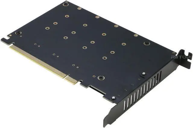 Alt view image 5 of 5 - M.2 NVMe to PCIe 16x Adapter, 4 Port NVMe SSD Slot Converter to PCI-e 4.0 x16 Host Controller Expansion Card Adaptor High Speed 4x32Gbps For M Key NVMe SSD (PCI-e Bifurcation Required)