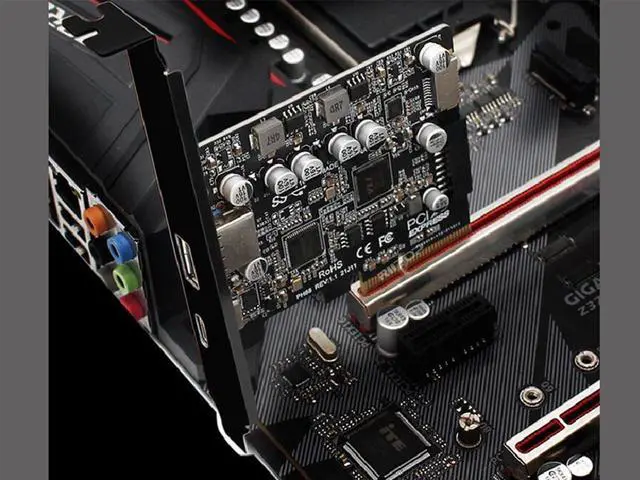 Alt view image 3 of 7 - PCIE to USB 3.2 Gen 2 Expansion Adapter Card 10Gbps, PCI-e Express to USB A and USB C Controller Card with Internal Type-E and 19/20pin Header for Front Panel Mount