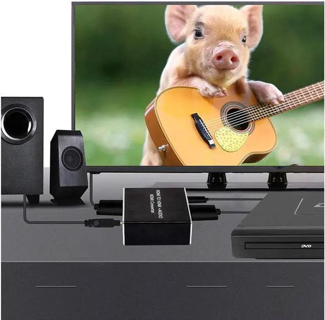 Alt view image 7 of 7 - Mini HDMI to Optical Audio Extractor, 4K @30Hz HDMI to HDMI SPDIF Splitter HDMI Toslink Converter with 3.5mm Stereo Sound out Support TV PS4 Slim Xbox Chromecast and Blu-ray DVD Player