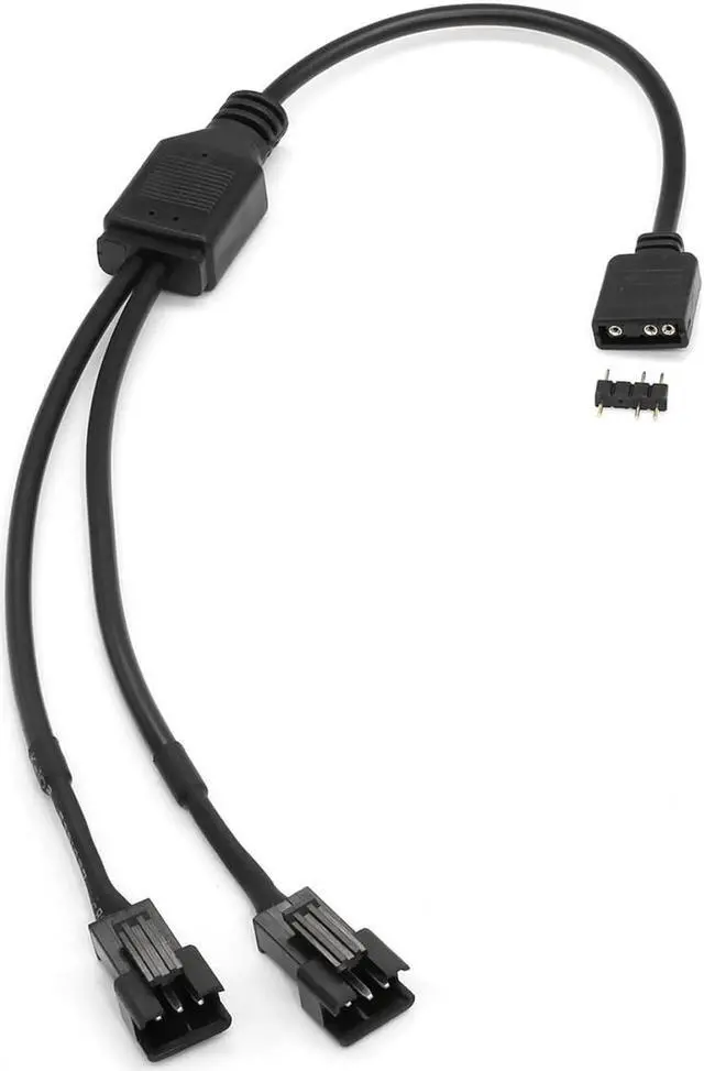Alt view image 4 of 7 - ARGB Splitter Cable, 5V 3 Pin Addressable RGB Splitter Cable with SM 3 Pin Male Connector for Computer Chassis, 1 to Dual ARGB Cable, 11.8 Inches, 2 Pack (1 to 2 ARGB Spliter Cable (Male))
