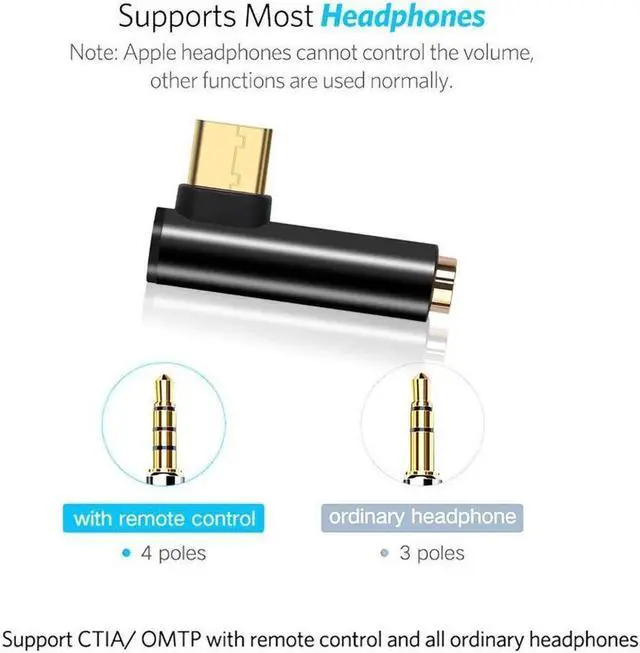 Alt view image 3 of 5 - Type C 3.5mm Jack Earphone Cable USB C Male to 3.5mm AUX Audio Adapter USB-C 3.5 Converter Cable