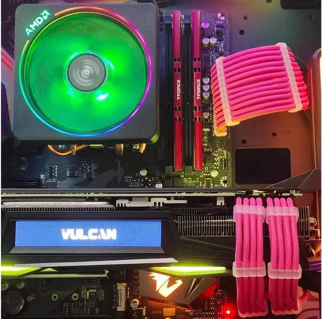 Alt view image 2 of 6 - PSU Extension Cable Kit Custom Sleeved Power Supply Cable Mod for PC Build 18AWG 24Pin ATX /8 (4+4) Pin EPS CPU Cable /8 (6+2) Pin PCI-E GPU PSU Cables 6PCS with Cable Comes Pink