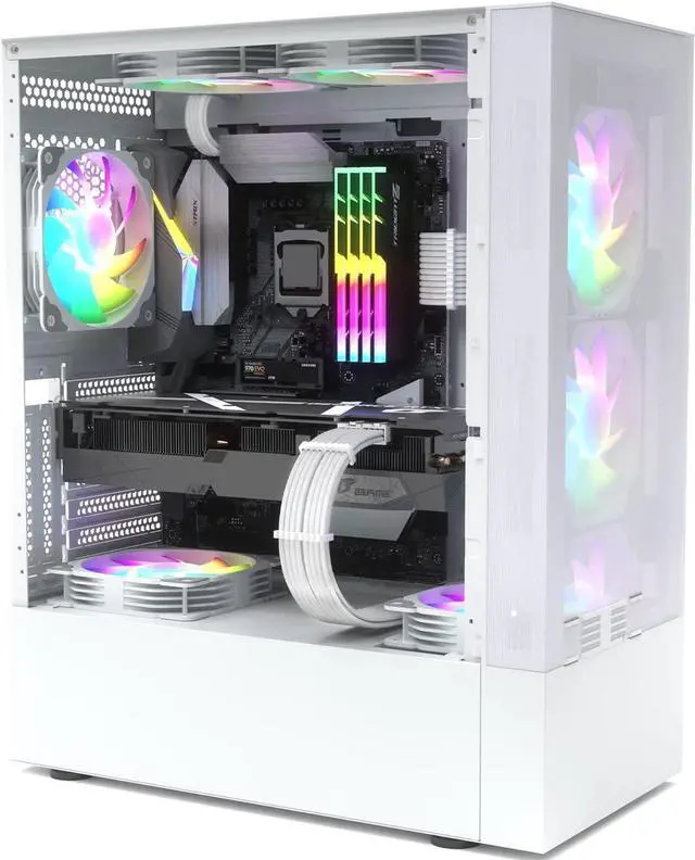 Alt view image 3 of 5 - PSU Extension Cable Kit,Custom Sleeved Power Supply Cable Mod for PC Build 18AWG 24Pin ATX /8 (4+4) Pin EPS CPU Cable /8 (6+2) Pin PCI-E GPU PSU Cables 6PCS with Cable Comes (White)