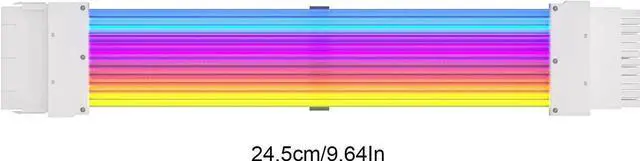 Alt view image 7 of 7 - RGB PSU Cables,ARGB Motherboard Power Supply Cable,24 Pin Sleeved Cable Extension Kit,Strimer Extension Cable Kit 5V 3Pin Synchronized,Customed White PC Chassis(White Connector A Style)