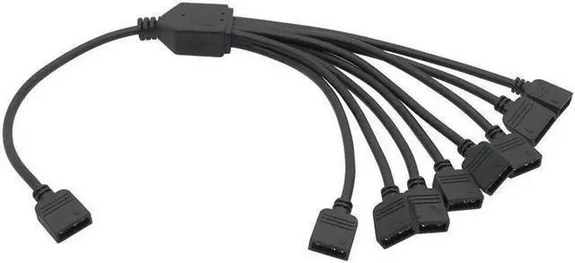 Alt view image 2 of 2 - Motherboard RGB sync Splitter, 5V 3Pin ARGB sync YNC HUB Transfer Extension Cable(1-8(3Pin 5V))