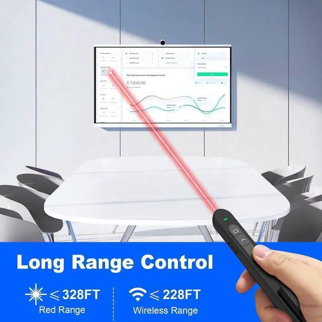 Alt view image 7 of 7 - Presentation Clicker, Hyperlink Volume Control Wireless Presenter,PPT PowerPoint Clicker, RF 2.4GHz USB Presentation Remote Control PowerPoint Presentation Clicker for Keynote/PPT/Mac/PC