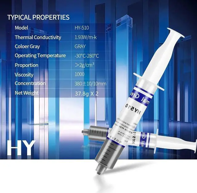 Alt view image 7 of 7 - HY510-90g (30g*3) HY510 Thermal Paste Kit, Thermal Conductivity: >1.93W/m-k,Premium Performance Thermal Compound Paste Grease Heatsink for CPU, Processor,Computer, PS4, 90 Gram 1Pcs Black Scraper