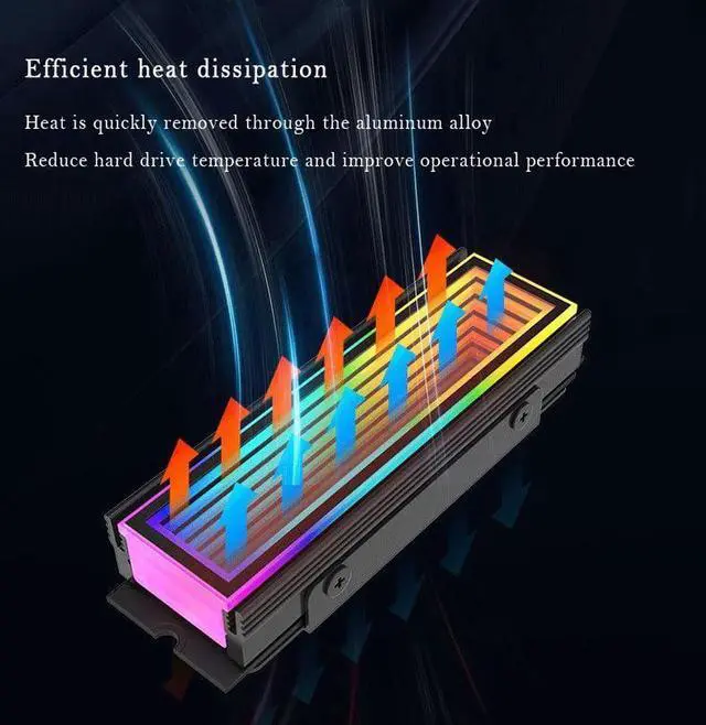 Alt view image 7 of 7 - NEW Bailink M.2 2280 ARGB Hard Drive Heatsink Cooling M2.2280 SSD Cooler 5V 3Pin Addressable RGB Sync Multi Mainboard Efficient Heat Dissipation SSD Radiator with Thermal Pad(silvery)