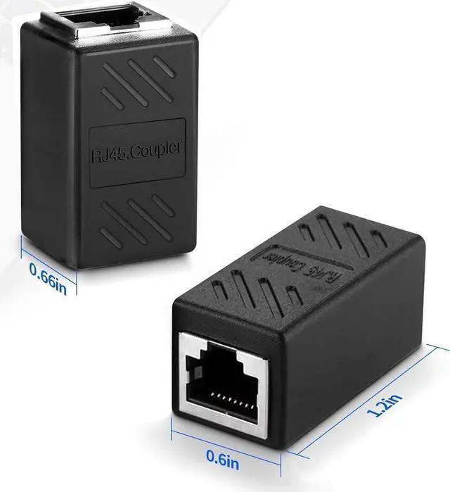 Alt view image 2 of 6 - 6 Pack RJ45 Cat 6 Coupler, Ethernet Cable Extender, in Line Ethernet Connector for Cat7 Cat6 Cat5e Cat5 Ethernet Cable, Ethernet Extender Adapter Female to Female, Ethernet Network Cable Coupler