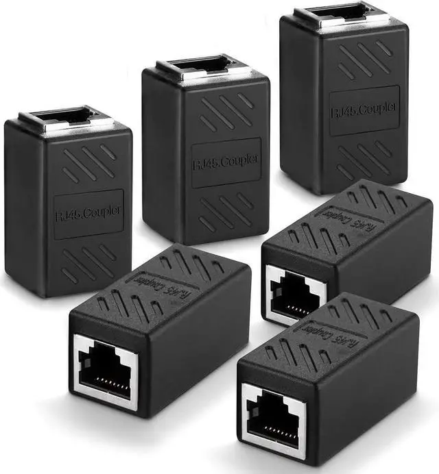 Alt view image 6 of 6 - 6 Pack RJ45 Cat 6 Coupler, Ethernet Cable Extender, in Line Ethernet Connector for Cat7 Cat6 Cat5e Cat5 Ethernet Cable, Ethernet Extender Adapter Female to Female, Ethernet Network Cable Coupler