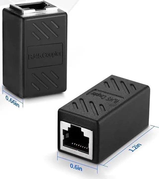 Alt view image 2 of 6 - 6 Pack RJ45 Cat 6 Coupler, Ethernet Cable Extender, in Line Ethernet Connector for Cat7 Cat6 Cat5e Cat5 Ethernet Cable, Ethernet Extender Adapter Female to Female, Ethernet Network Cable Coupler