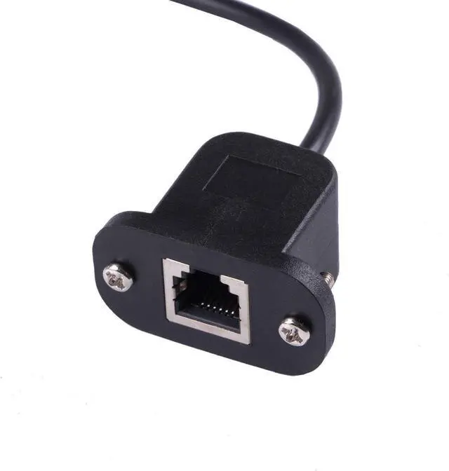 Alt view image 3 of 3 - RJ12 6p6c Female to Male Telephone Panel Mount LAN Network Ethernet Extension Cable 15cm