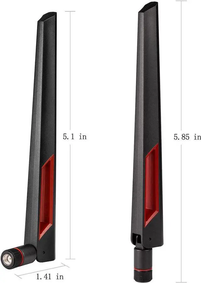 Alt view image 2 of 6 - WiFi Antenna with RP-SMA Male Connector, 2.4GHz 5GHz 5.8GHz Dual Band Antenna for PCI-E WiFi Network Card USB Wireless Camera Router Hotspot etc. 2pcs