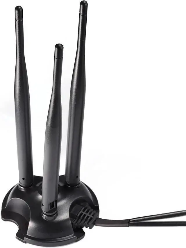 Alt view image 4 of 7 - 2.4GHz 5GHz Dual Band WiFi Antenna, Triple RP-SMA Antenna Magnetic Base for PC Desktop Computer, PCIe WiFi Card, WiFi Wireless Router, Mobile Hotspot, External WiFi USB Adapter