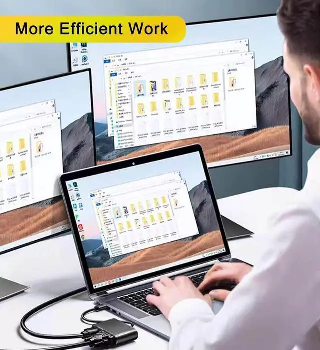 Alt view image 6 of 7 - USB 3.0 to HDMI VGA Adapter USB to HDMI USB to VGA Adapter for 2 Monitors 1920 * 1080P@60HZ Full HD Display Video Converter Comaptible with Windows 7/8/10/11 and Mac OS Systems