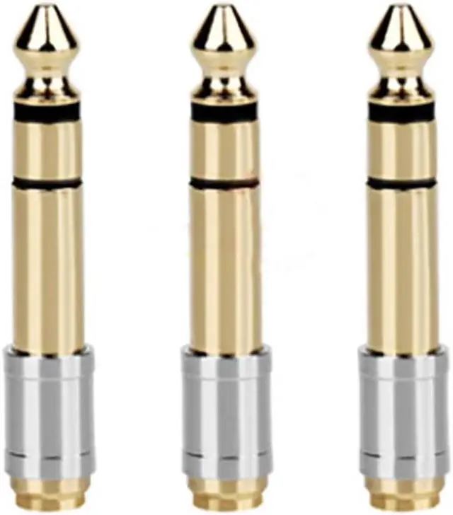 Main image of 6.35mm To 3.5mm Converters 1/4" Male 1/8" Female 6.35 to 3.5 Jack Headphone Audio Adapter Microphone Connector Stereo Plug