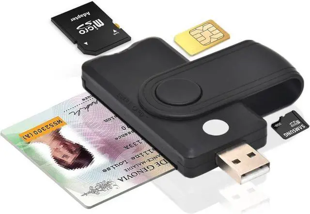 Main image of USB 2.0 All-in-One Smart Card Reader SIM SD TF ID IC Smart Card Reader External Card Reader Connector Adapter