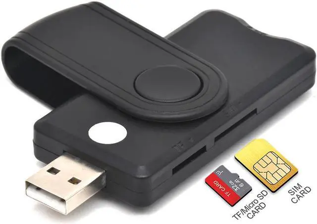 Alt view image 2 of 3 - USB 2.0 All-in-One Smart Card Reader SIM SD TF ID IC Smart Card Reader External Card Reader Connector Adapter