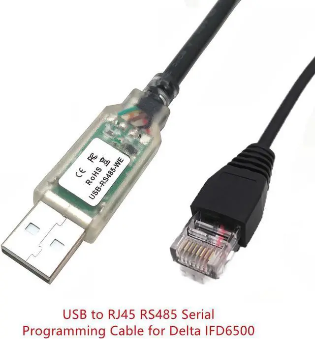Alt view image 3 of 5 - USB to RJ45 RS485 Serial Programming Cable for Delta IFD6500, USB RS485 Communication Adapter Converter Cable for Delta IFD6500