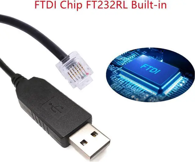 Alt view image 6 of 6 - USB RS232 to RJ11 RJ12 6P6C Programming Cable for Keyence PLC to PC Communication, FTDI Chip Built-in