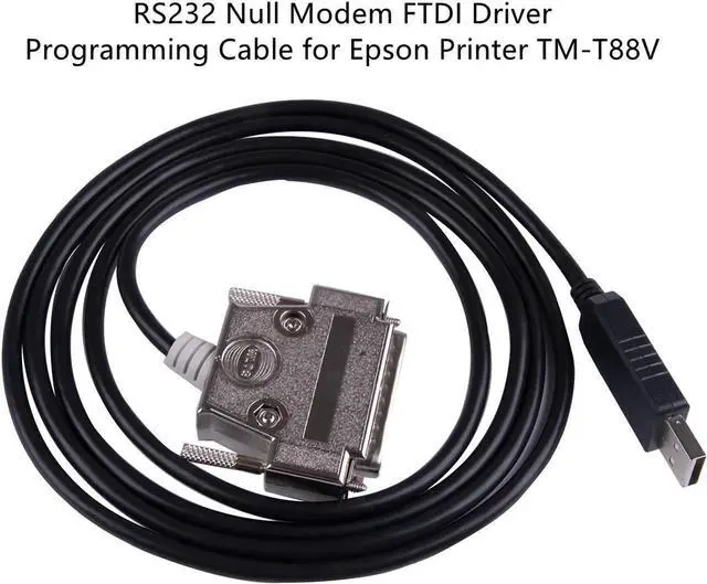 Main image of USB to RS232 DB25 Male Serial Cable for Epson Printer TM-T88V,Null Modem FTDI Driver Programming Cable for Epson Printer TM-T88V