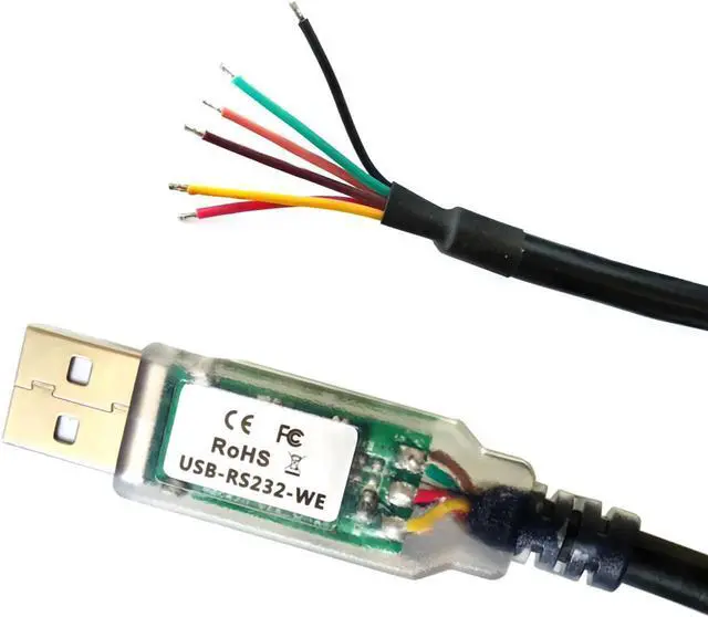 Main image of FTDI USB-RS232-WE-1800-BT Cable, USB-RS232-WE USB to RS232 Serial Cable,1.8M, Wire END (5V)