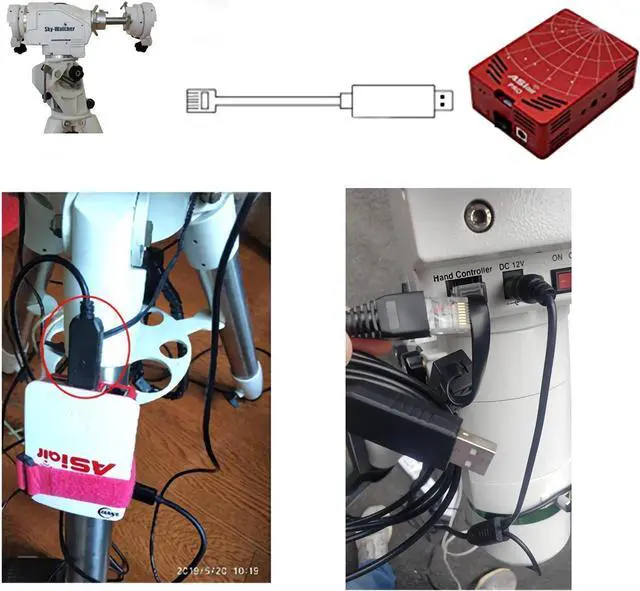 Alt view image 7 of 7 - USB to RJ45 Control Cable for Skywatcher EQ5 HEQ5 HEQ6 Connect to Asiair Pro, EQMOD Console Cable for Skywatcher GOTO Mount EQ5 HEQ5 HEQ6,6ft