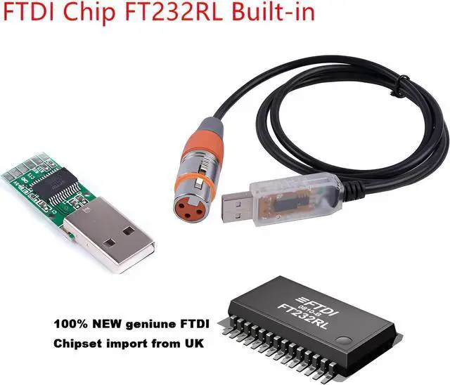 Alt view image 5 of 7 - USB DMX512 Cable USB to DMX Interface LED DMX512 Controller DMX Light Controller Cable,3-PIN XLR to USB Adapter DMX Control Cable USBDMX RS485 Cable for Stage Lighting Equipment,6ft