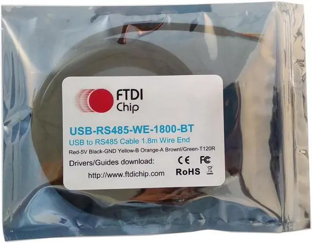 Alt view image 2 of 6 - FTDI USB-RS485-WE Cable USB to RS485 UART Serial Adapter Converter Cable for CNC, POS, PLC Controller, Tax Printer,1.8m,6 Way