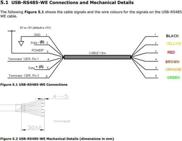 Alt view image 6 of 6 - FTDI USB-RS485-WE Cable USB to RS485 UART Serial Adapter Converter Cable for CNC, POS, PLC Controller, Tax Printer,1.8m,6 Way