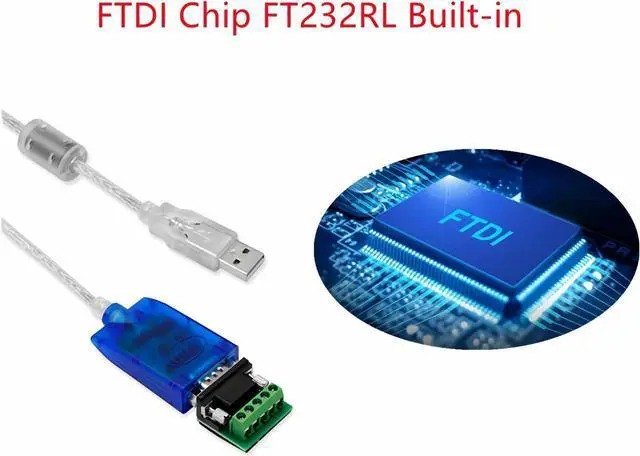Alt view image 2 of 6 - FTDI Chip USB to RS485/RS422 Adapter Converter Serial Cable, USB to RS485 RS422 Adapter Supports Windows Linux Mac OS Android