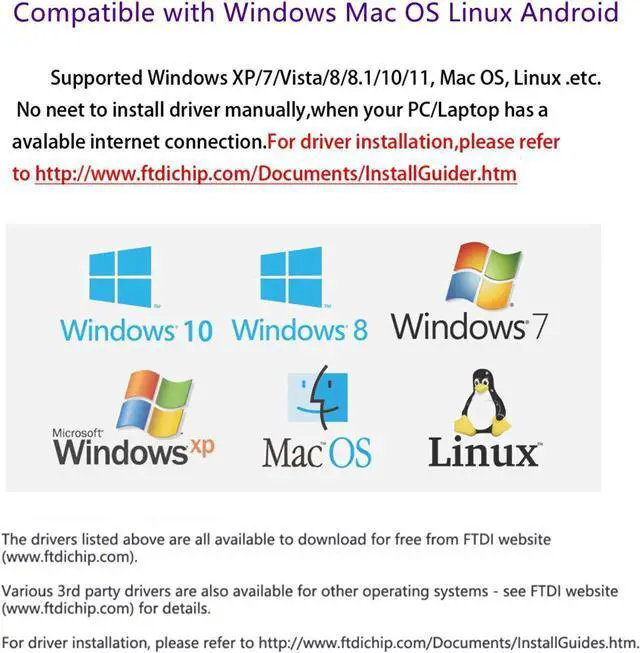 Alt view image 3 of 6 - FTDI Chip USB to RS485/RS422 Adapter Converter Serial Cable, USB to RS485 RS422 Adapter Supports Windows Linux Mac OS Android