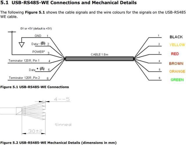 Alt view image 4 of 5 - FTDI USB-RS485-WE USB to RS485 Serial Converter Cable with TX/RX LEDs, Wire End,1.8m
