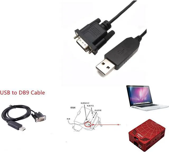 Alt view image 2 of 6 - USB to RS232 DB9 Control Cable for Skywatcher Mount with DB9 Port,6ft