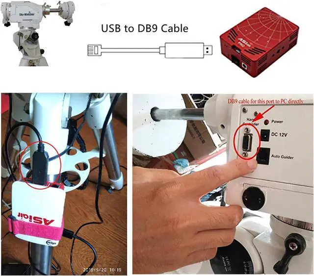 Alt view image 5 of 6 - USB to RS232 DB9 Control Cable for Skywatcher Mount with DB9 Port,6ft