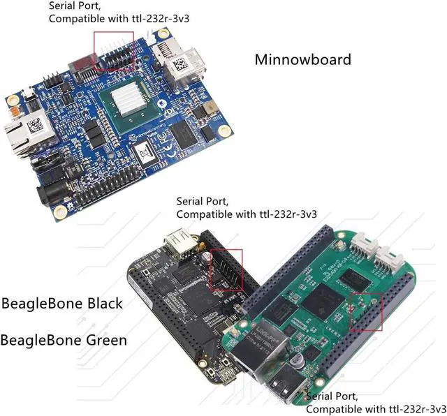 Alt view image 3 of 6 - FTDI TTL-232R-3V3 USB to TTL UART Converter Adapter Serial Cable for Galileo Gen2 Boards/BeagleBone Black/Minnowboard Max and More,3.3V,6 Way