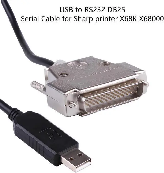 Alt view image 3 of 5 - USB to RS232 DB25 Adapter Converter Serial Cable for Sharp Printer X68K X68000 PC Communication,RS232 Null Modem FTDI Driver Programming Cable