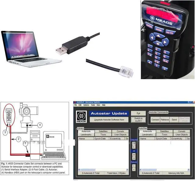 Alt view image 3 of 5 - USB to RS232 RJ10 4P4C Console Upgrade Cable for Meade HC 497 Autostar Audiostar,for Meade 505 Cable Replacement, for LX200 LX90 LX850 LX600 LX80 ETX125 ETX90 ETX80 LX65