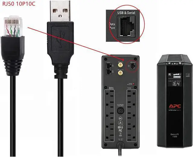 Alt view image 5 of 6 - USB to RJ50 Console Cable for APC Smart UPS QNAP NAS Cord Replacement, Compatible with Synology APC 350 ES, Back-UPS pro 700,750 BE500R, NS-1080, BR1000G (AP9827 and 940-0127B)