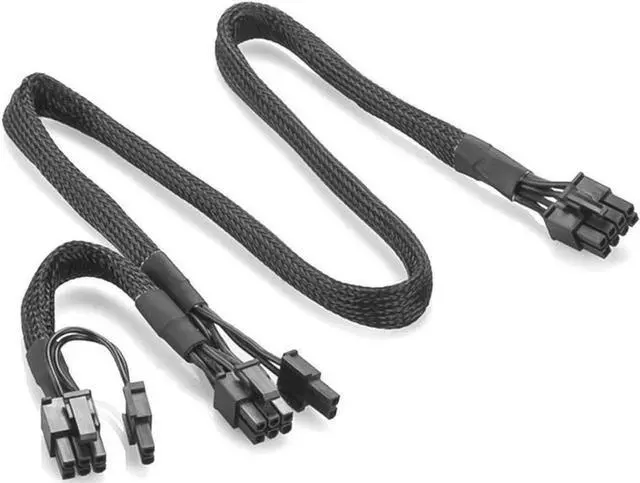 Alt view image 5 of 5 - PCIe 8Pin to Dual 8Pin(6+2Pin) GPU Cable Sleeved 60+20CM 18AWG For Seasonic PRIME All Series PSU GX/PX/TX/Snow Silent/Gold/Ultra Gold/Platinum/Ultra Platinum/Ultra Titanium