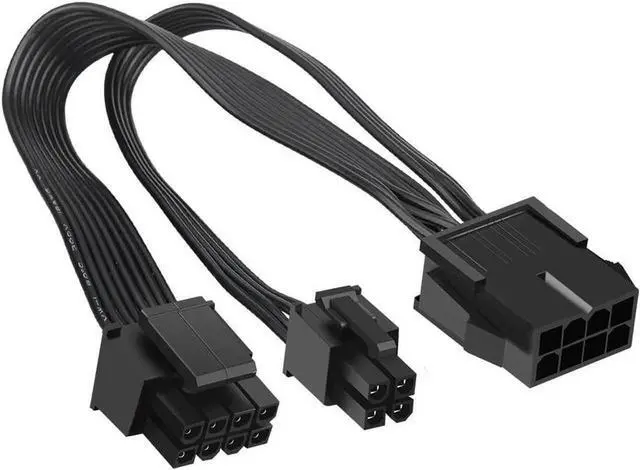 Main image of 2 Pack EPS12V CPU 8 Pin Female to CPU ATX 8 Pin and ATX 4 Pin Male Power Supply Extension Cable EPS 12V for Motherboard 10.6 inch