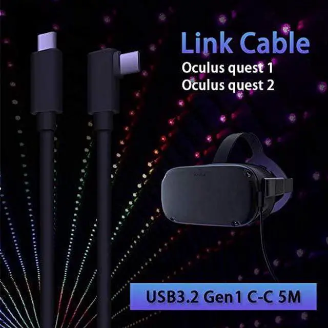 Alt view image 7 of 7 - USB C to USB C VR Link Cable 16ft(5m) for Oculus Quest 2 / Quest 1 USB C to C with E-Mark Chip USB 3.2 Gen 1 5Gbps ,High Speed Data Transfer & Fast Charging Compatible with Oculus Quest 2 VR Headset