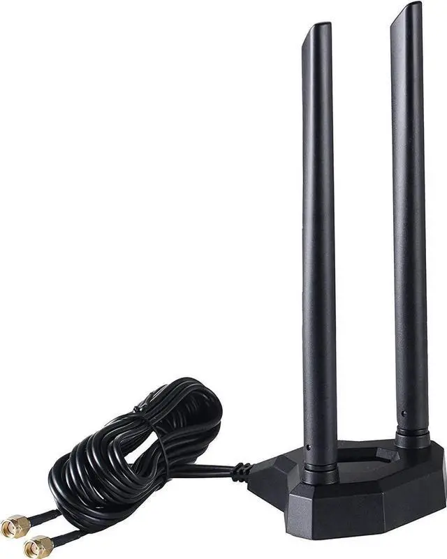 Alt view image 2 of 7 - Dual Band WiFi 2.4GHz 5GHz 5.8GHz RP-SMA Male WiFi Antenna with Magnetic Base for PC Desktop Computer PCI-E WiFi Network Card USB WiFi Adapter Bluetooth Card Wireless Router