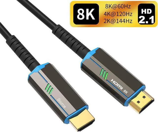 Main image of 8K HDMI 2.1 Fiber Optic Cable 30FT 4K 120Hz 8K 60Hz Ultra High Speed 48Gbps HDR eARC HDCP2.3, Slim Flexible for RTX3080/3090, Xbox Series X, PS4/5, LG C9/CX, Samsung Q90T, TCL, Sony