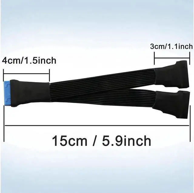 Main image of USB 3.0 Header Extension Cable 19/20 Pin 1 to 2 Y Splitter Internal Extension Adapter DIY(5.9 inch)