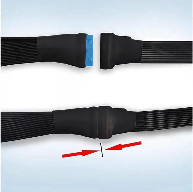 Alt view image 2 of 6 - USB 3.0 Header Extension Cable 19/20 Pin 1 to 2 Y Splitter Internal Extension Adapter DIY(5.9 inch)