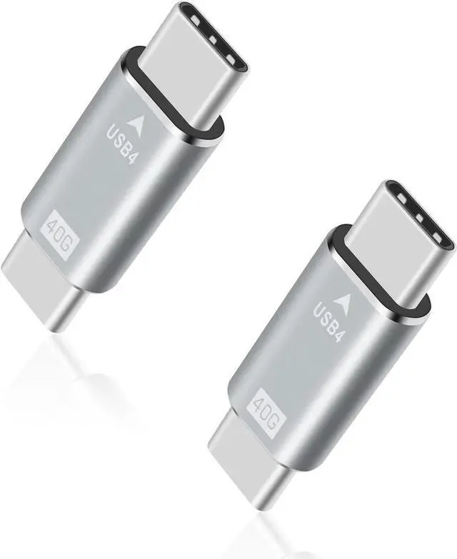 Main image of USB C Male to Male Adapter, USB C Coupler, 40Gbps,100W PD, 8K@60Hz for Thunderbolt 2/3, MacBook Pro/Air, Laptop, Phones (2 Pack)